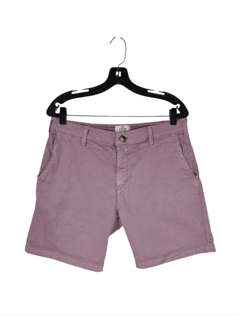 Marine Layer Purple Walk Organic Cotton Blend Shorts Men's 34X7 Casual
